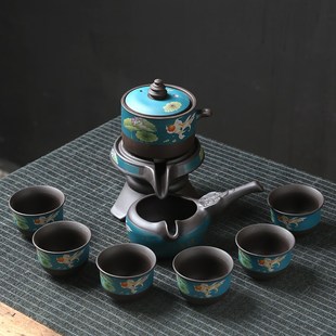 办公室冲茶器 紫砂家用懒人石磨泡茶壶半自动茶具客厅功夫茶杯套装