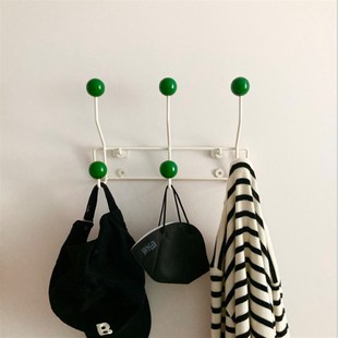 韩国ins风球球铁艺衣帽挂钩门后挂钩免打孔收纳挂衣架民宿挂衣钩
