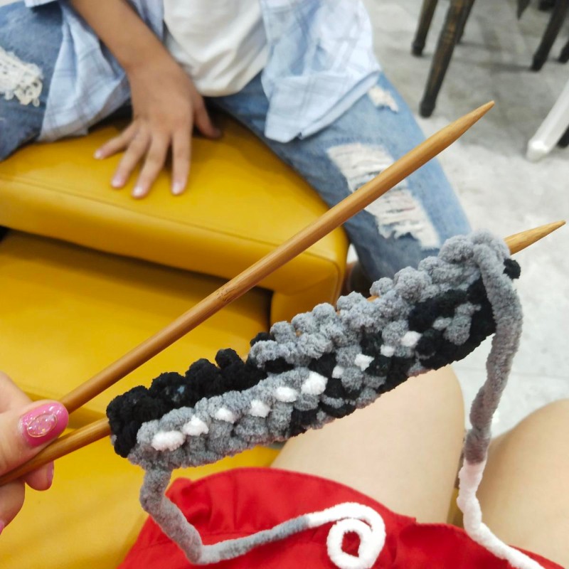 手织围巾成品diy 纯手工秋冬情侣围脖厚生日送男女V友礼物平针字