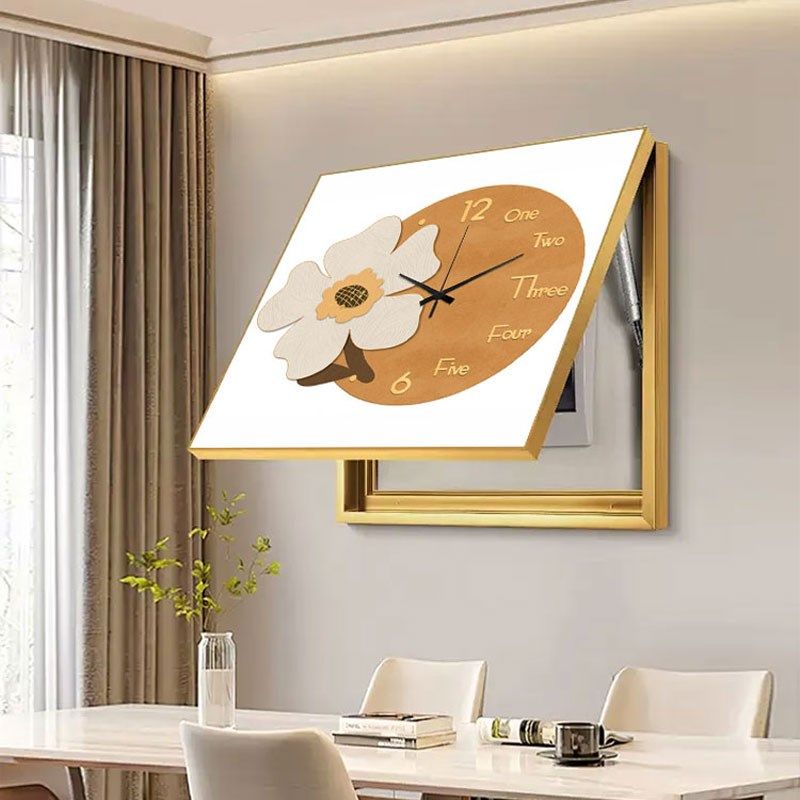 电表箱装饰画 画带钟表高级感遮挡时钟免打孔现代简约2025新款配