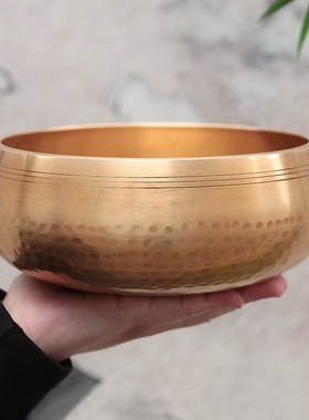 手工颂钵佛音碗钵尼泊尔佛音碗满月钵瑜伽磬冥想梵音采耳钵鳞纹钵