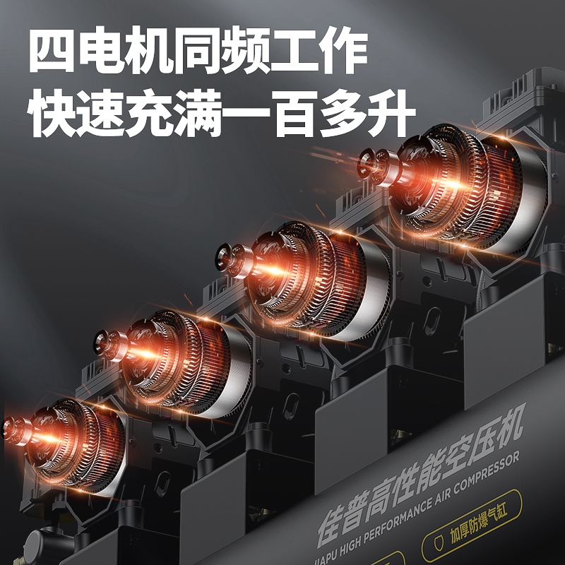 空压机小型静音打气泵工业级无油气磅迷你高压220V气泵空气压缩机