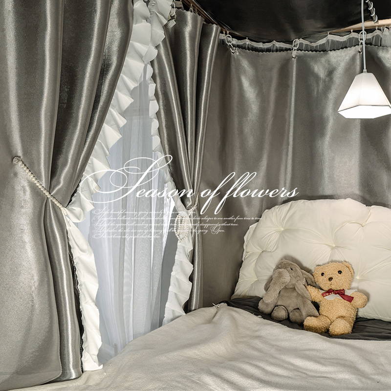 u型轨道 强遮光床帘蚊帐一体式2024新款学生宿舍上铺滑轨式窗帘my