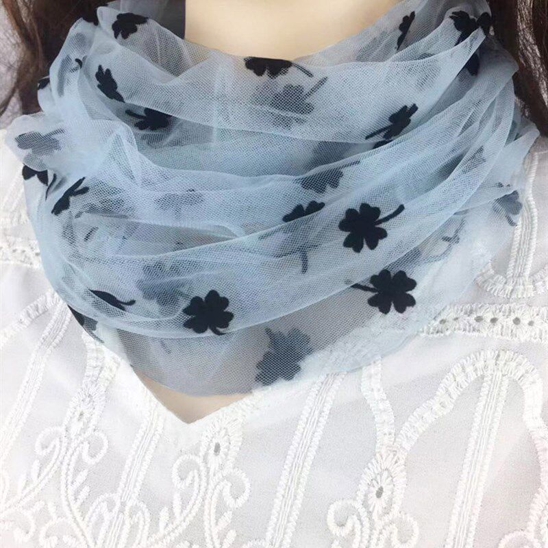 秋冬套头围脖女士春夏季防晒护颈薄款显白脖套百搭洋气小丝巾围巾