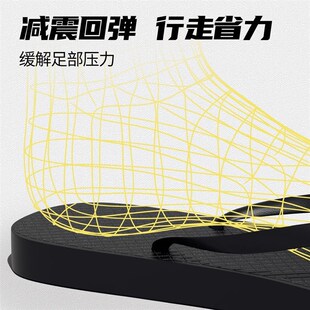 广东人字拖男士夏季2025新款防滑防臭黑色夹脚耐磨沙滩拖鞋女外穿