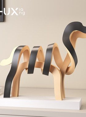 线条雕塑狗摆件意式风高级感艺术工艺品玄关酒柜书房样板间装饰品