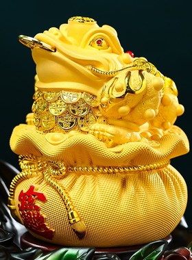 八方来财白菜摆件招财金蟾开店开业礼物客厅办公室前台装饰品摆件