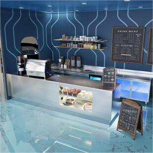 咖啡店水吧台不锈钢操作台奶茶店置物架餐饮店工作台咖啡机商用