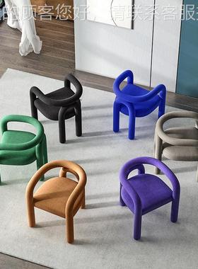 北欧形椅弯管椅时设计师款创意造型个性尚子简约65102单异人靠背