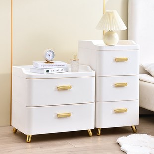 简约抽屉式 收纳柜家用整理储物柜日式 多层加厚床头柜子欧式 免安装