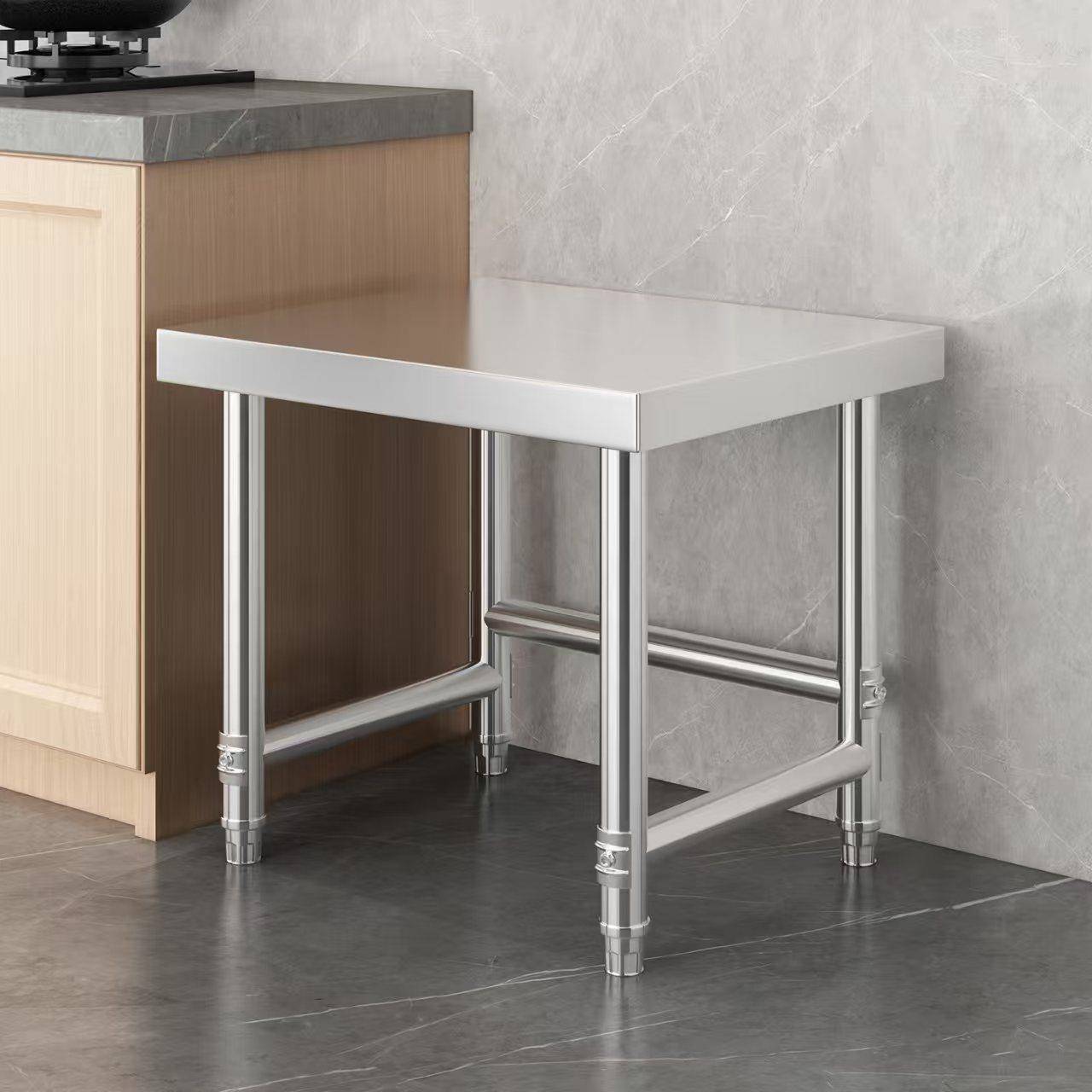 加厚不锈钢微波炉架厨房置物架饭店台面切菜烤箱收纳架储物架多层