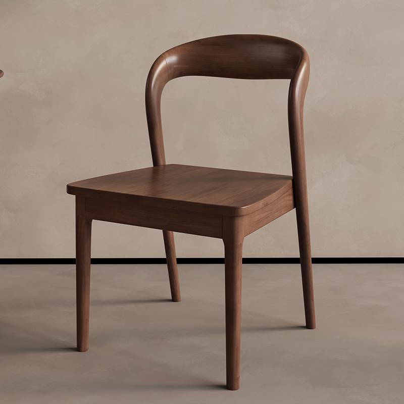 全实木餐椅中古风现代简约休闲靠背椅书房书桌椅家用酒店餐厅椅子
