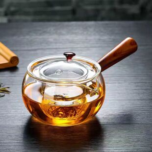 侧把煮茶壶玻璃蒸泡茶壶电陶炉煮茶器家用过滤加厚泡茶器茶具套装
