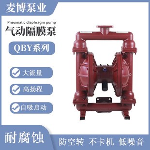 65气动隔膜泵铝合金铸铁工程塑料不锈钢耐腐蚀抽胶气动水泵 QBY50