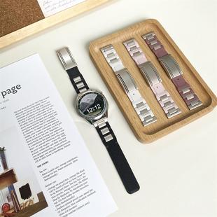 GT5表带T型磁吸扣不锈钢橡胶GT5PRO表带GT4表带荣耀5男20.22mm