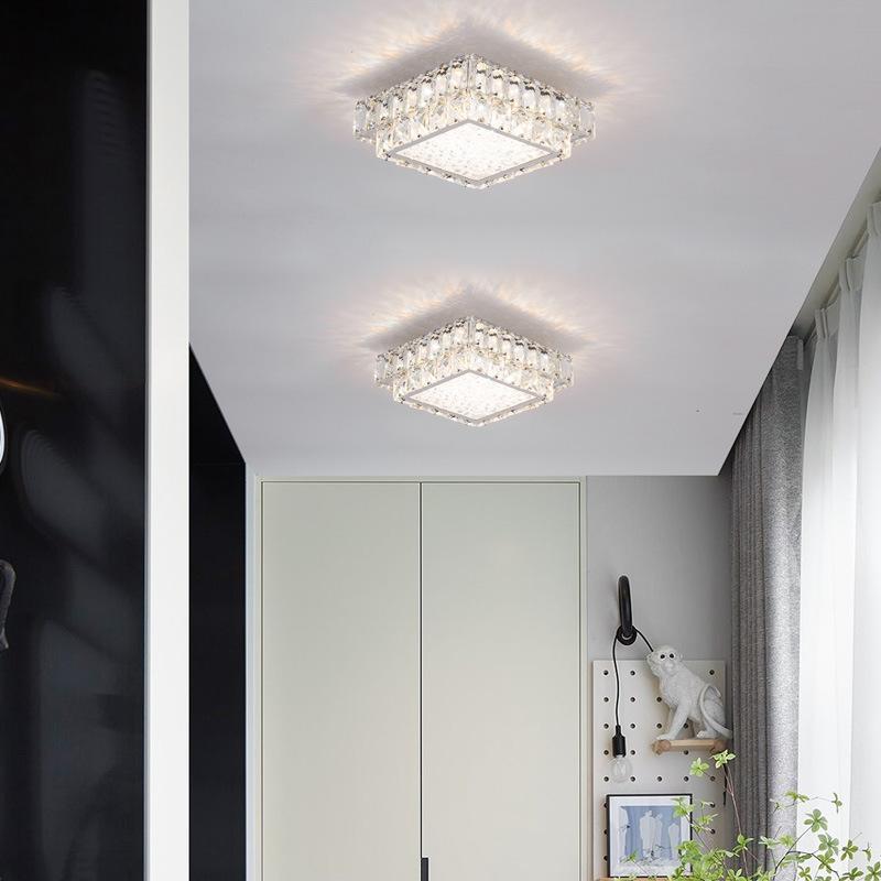 2025轻奢风水晶吸顶灯衣帽间过道灯简约现代走廊灯中山灯具