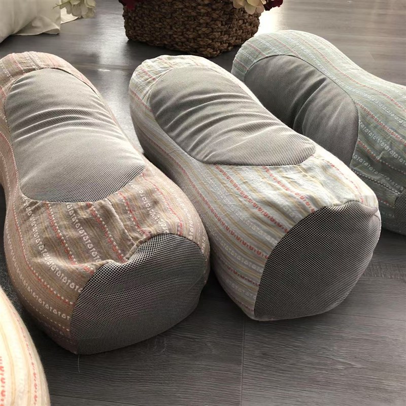 颈椎反弓枕头助睡眠牵引拉伸全荞麦壳不塌陷家用护颈椎圆柱硬枕芯