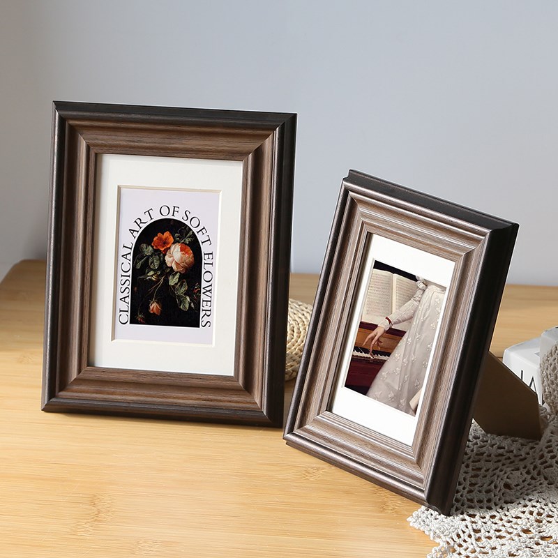 美式复古画框挂墙简约田园风相框摆台素描装裱挂画照片拼图十字绣