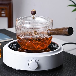 玻璃逍遥泡茶器侧把壶耐高温家用简约过滤透明茶壶花茶壶泡煮茶壶