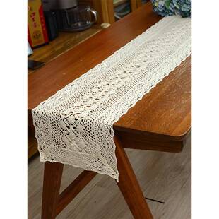 美式田园镂空餐桌布桌旗装饰布艺茶几垫电视柜五斗橱餐边柜盖布