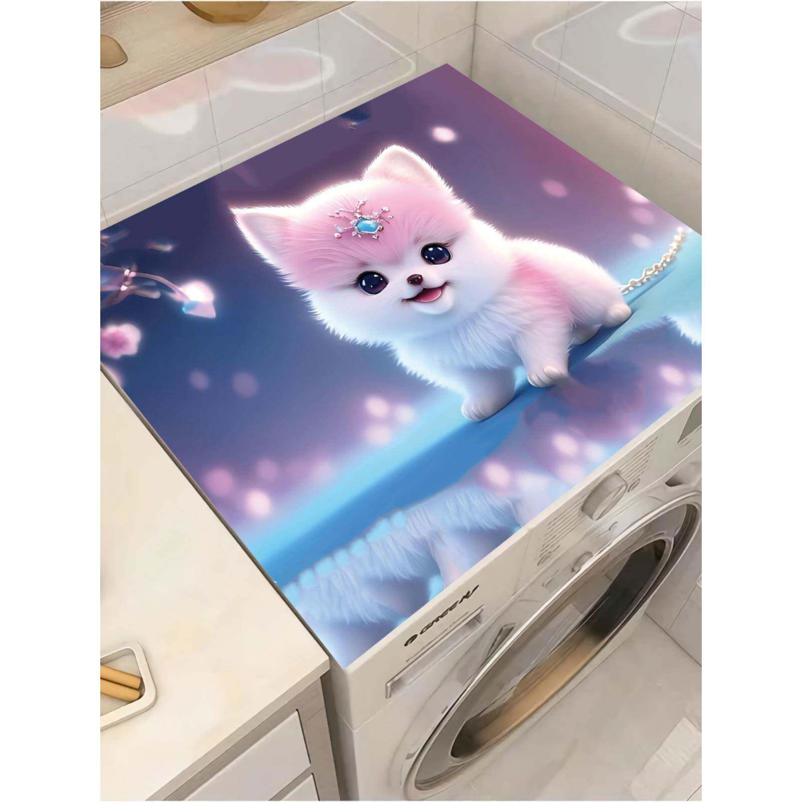 滚筒洗衣机盖垫防水防尘罩套床头柜盖巾冰箱盖布防晒免洗皮革垫子