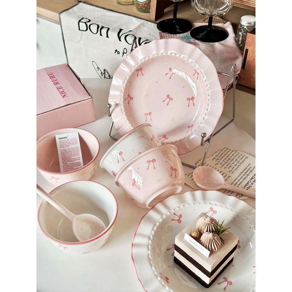 可爱菜盘子一人食餐具超级好看的碗ins风碗盘套装家用二人食饭碗