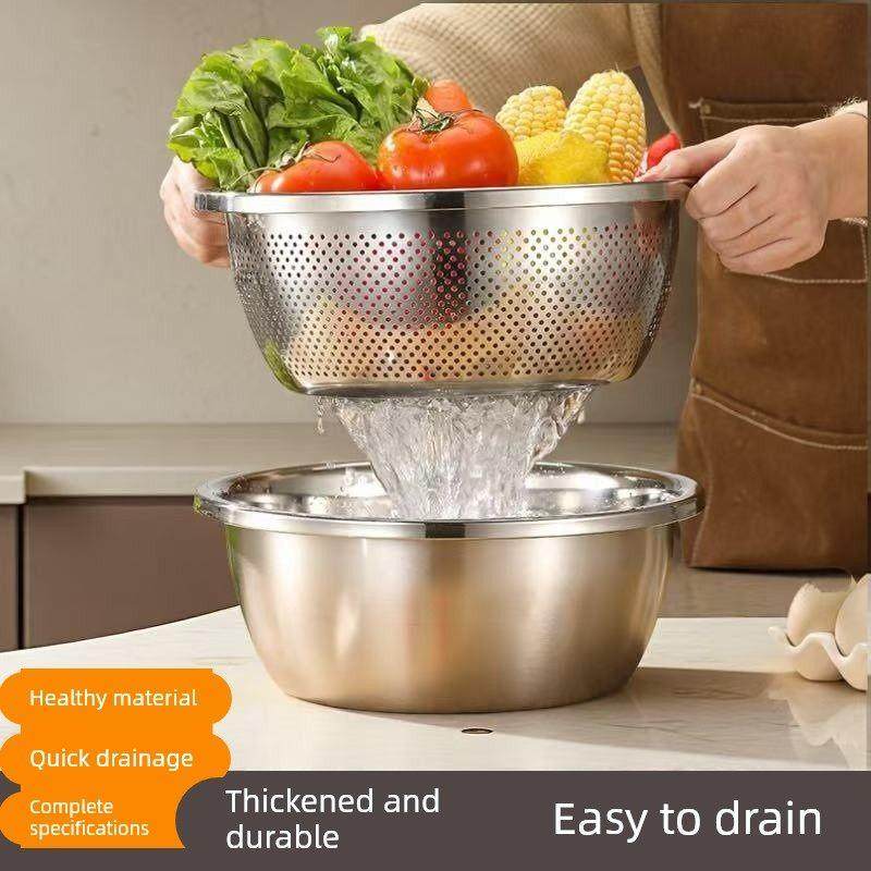 不锈钢洗菜盆家用316食品级厨房淘米漏盆沥水打蛋和面盆汤盆套装,餐饮具,盆,淘宝优惠券,粉丝福利购,淘宝优惠卷