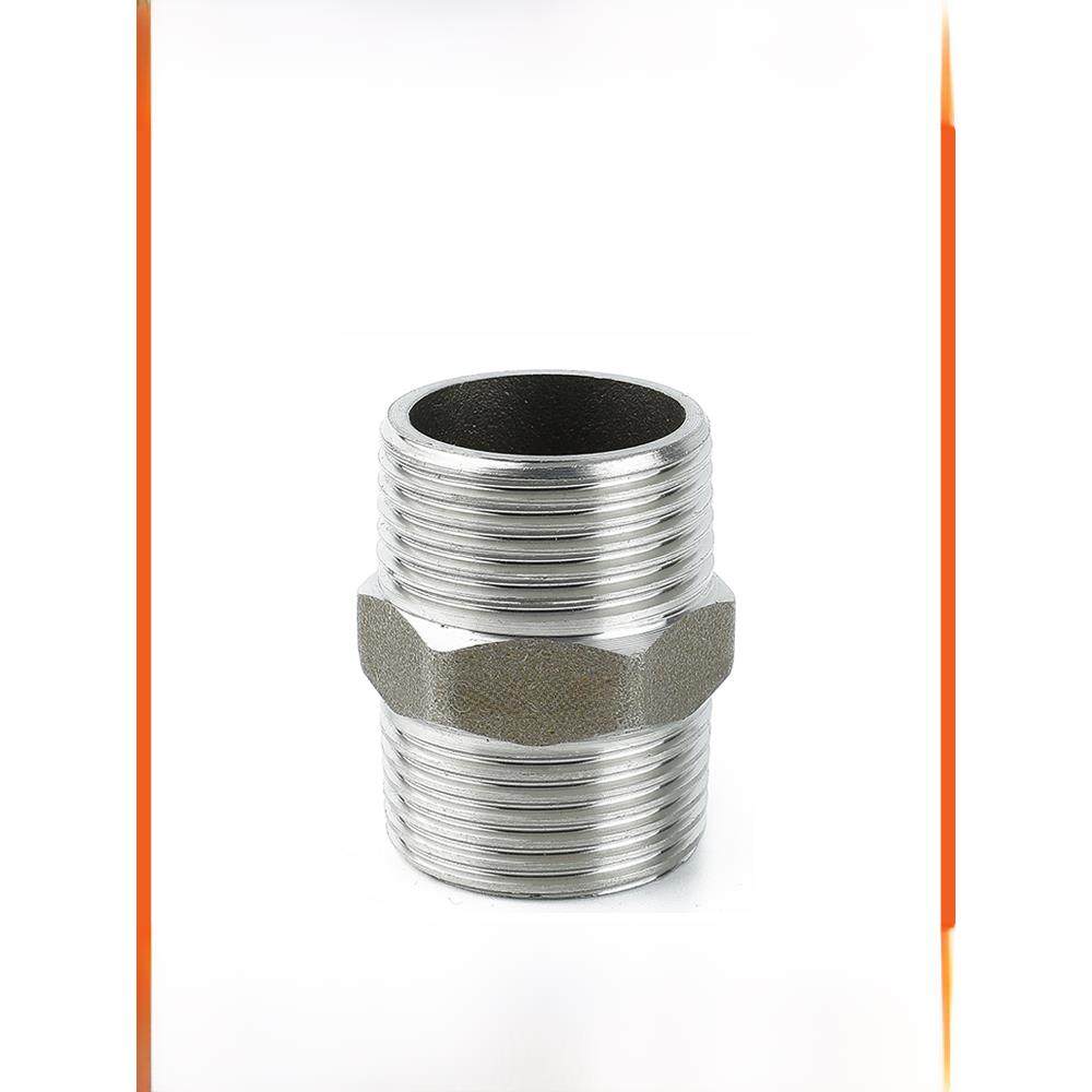 304不锈钢六角对丝内接头外螺纹4分6分一寸双头外牙水管接头丝扣