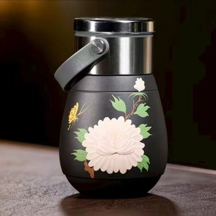 宜兴紫砂便携茶杯石黄大容