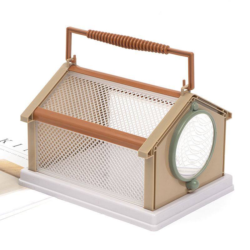 昆虫饲养观察盒手提箱放大镜玩具儿童望远镜捕虫网户外科学套装