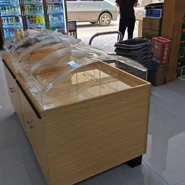 透明面粉箱亚克力堆头盒架