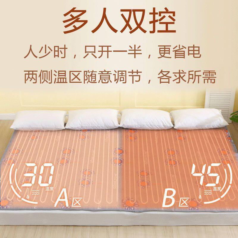大炕大床榻榻米可铺电热毯双控调温加厚毛毯电褥子三人多人家用3m