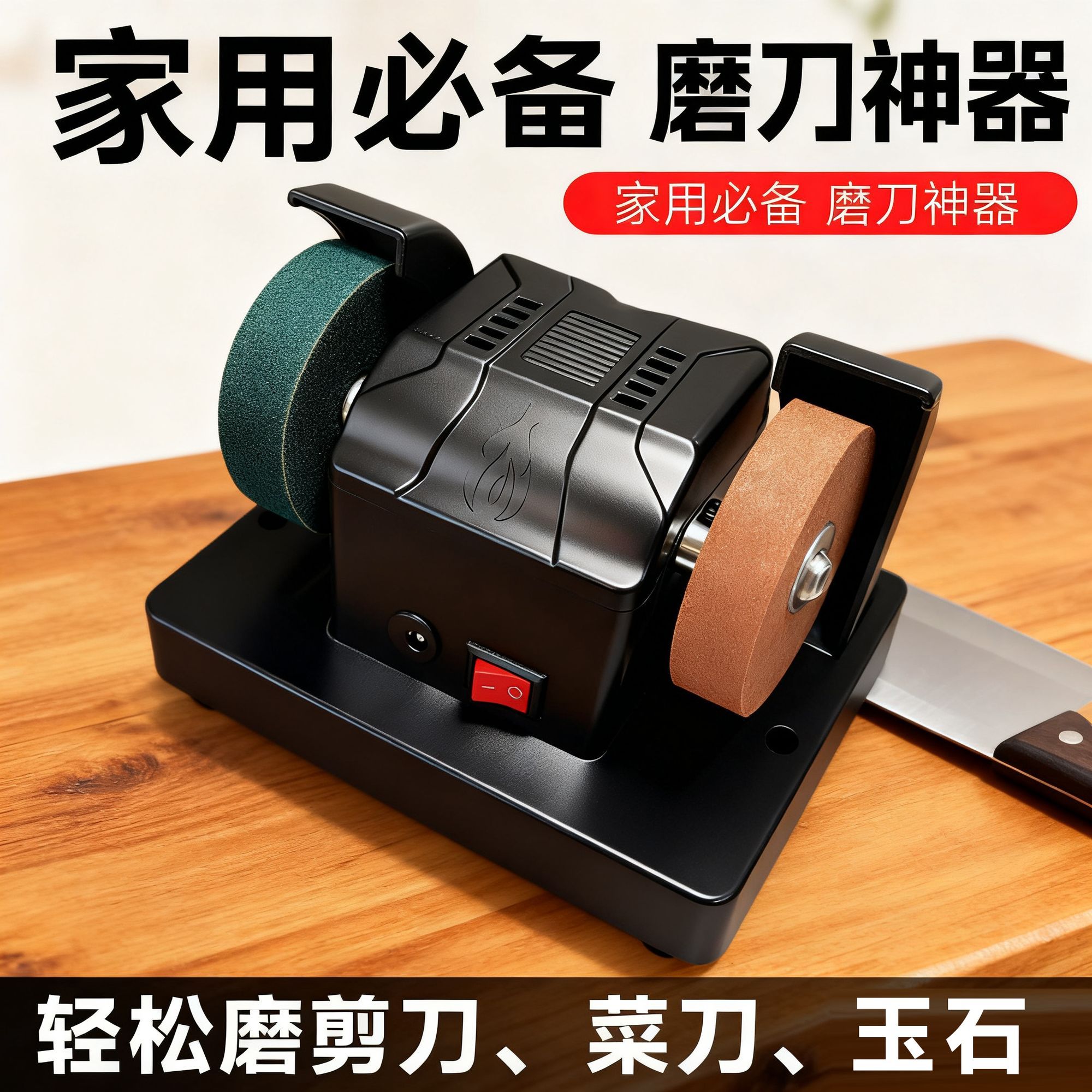 砂轮磨刀机家用小型台式多