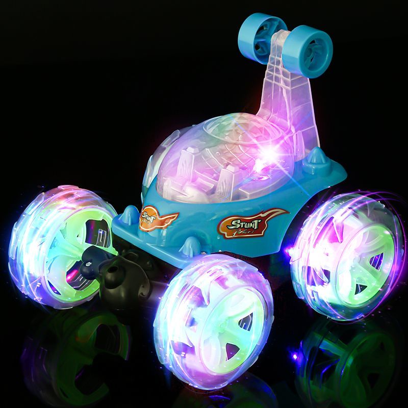 遥控车翻斗车特技翻滚越野车汽车儿童玩具赛车灯光音乐直插充电