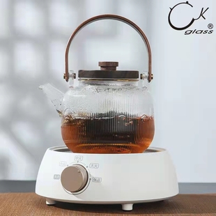 玻璃茶壶茶具蒸煮两用过滤泡茶器带盖耐高温花茶壶 奇高chikao日式