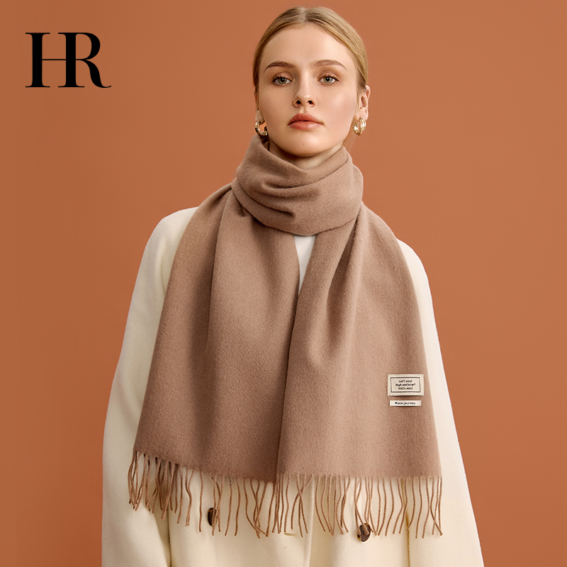 HR赫莲娜100%羊毛围巾秋冬新款