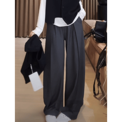 胖MM高腰显瘦宽松直筒女款阔腿裤