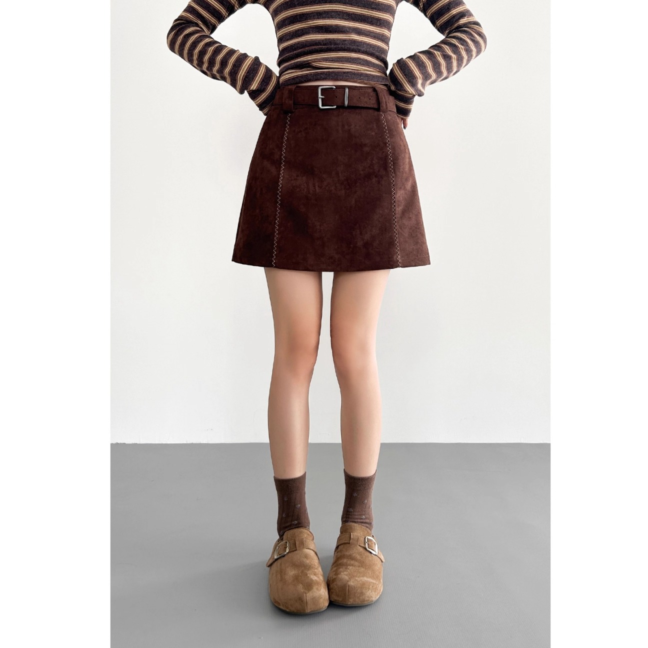 微胖高腰显瘦防走光包臀裙短裙