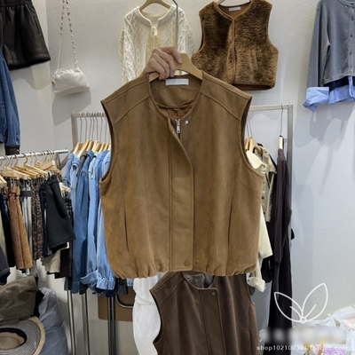 韩国东大门秋冬麂皮绒马甲背心女