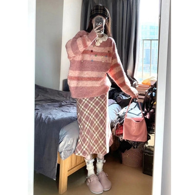 高腰显瘦a字裙中长款包臀短裙子