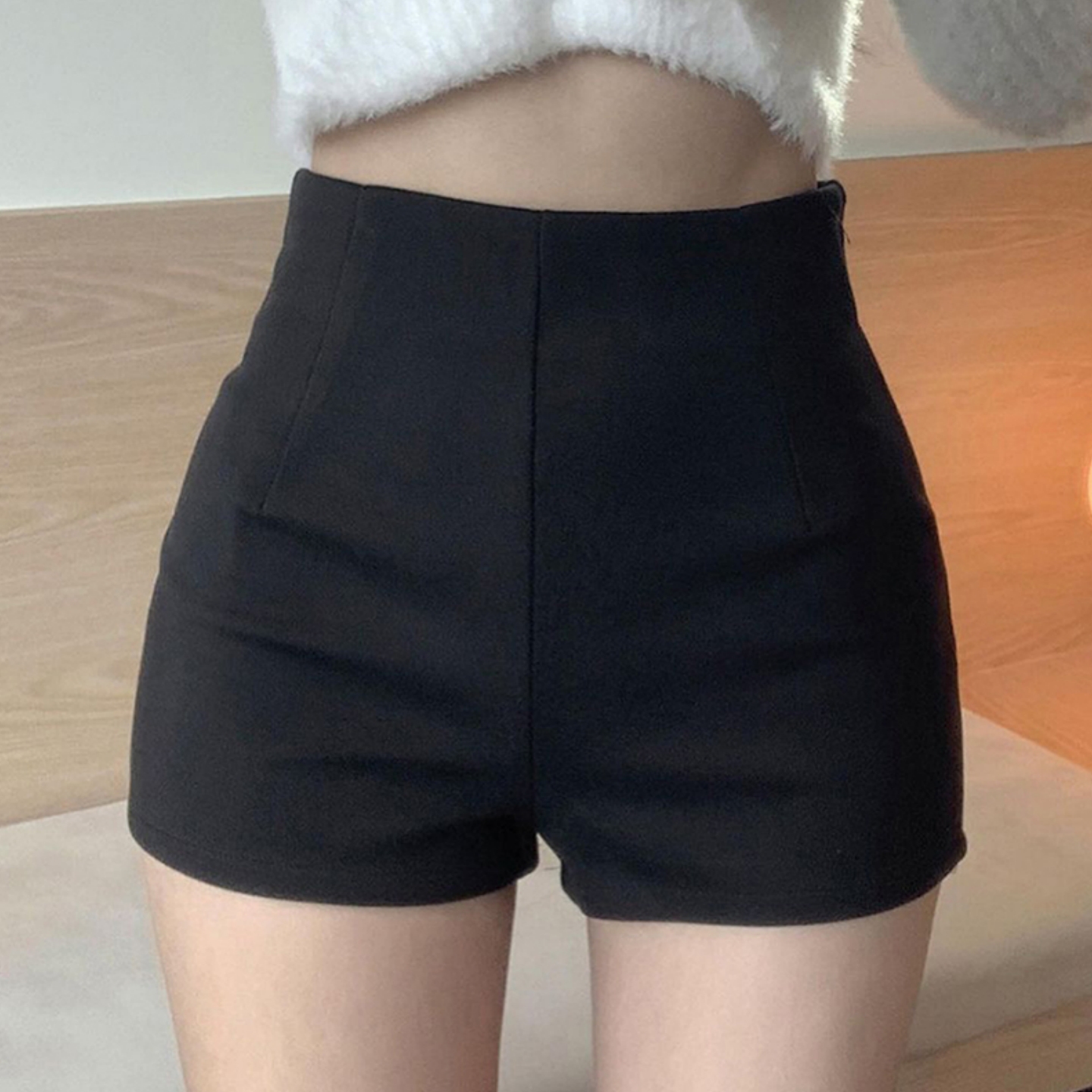 春夏装黑色短裤修身高腰热裤黑色热辣紧身超短裤女夏季季外穿靴裤