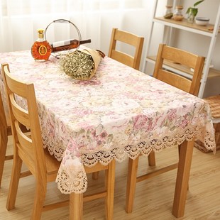 桌布布艺棉麻高档茶几布长方巾家用圆形台布电视柜巾床头盖巾 欧式