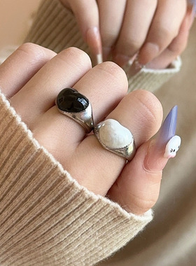 博主同款滴油爱心开口戒指女