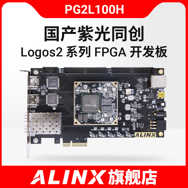 国产FPGA开发板 ALINX 紫光同创 Logos2系列 PG2L100H PCIe 光纤