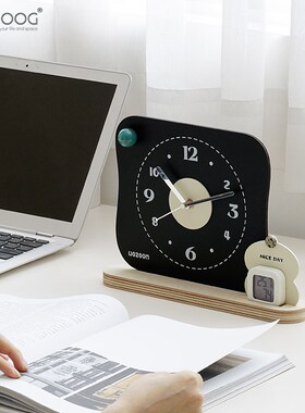 EMITDOOG入户玄关温湿度时钟家居客厅装饰品创意摆放式座钟