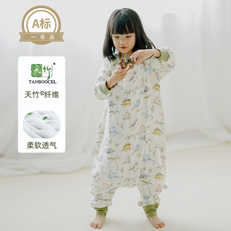 新品秋季四层睡袋!宝宝竹棉纱布长袖分腿睡袋儿童婴儿拉链防踢被