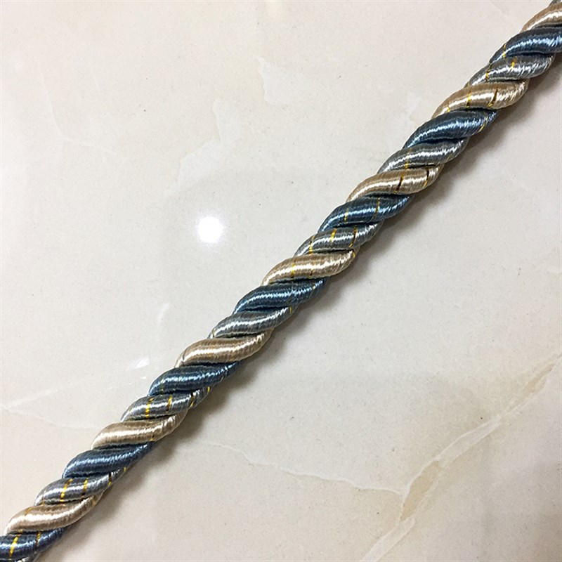 0.8cm幔头绳五彩麻花绳三股绳装饰沙发绳扭绳捆绑绳窗帘配件绑带