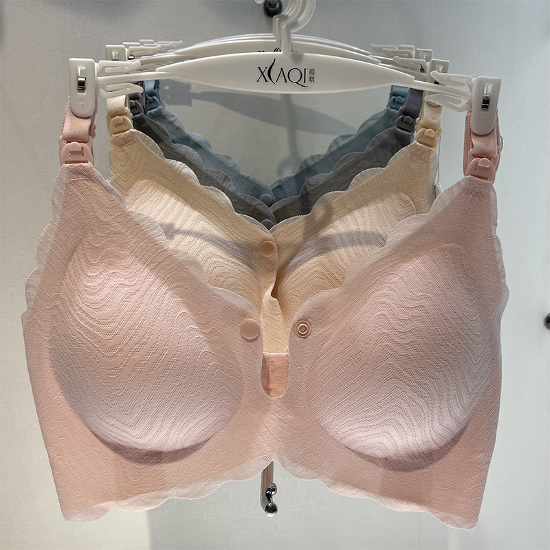 薄款无痕哺乳f内衣女无钢圈美背胸罩大胸显小胸聚拢孕妇睡眠文胸