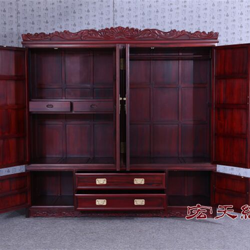 红木住宅家具实j木衣橱明清仿古顶箱柜南美酸枝木三门四门洋花衣