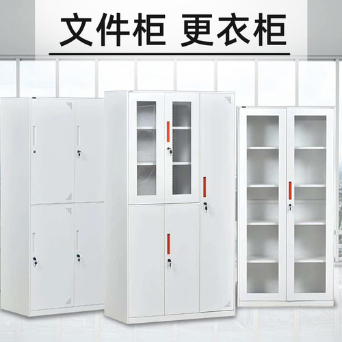 拆装窄边铁皮文件柜档案柜书柜员工更衣储物柜挂捞柜卡箱活动柜